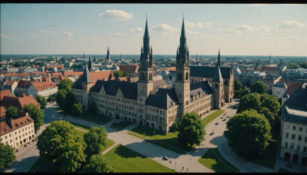 Timeline showing the development of Braunschweig University from its founding to the present day.