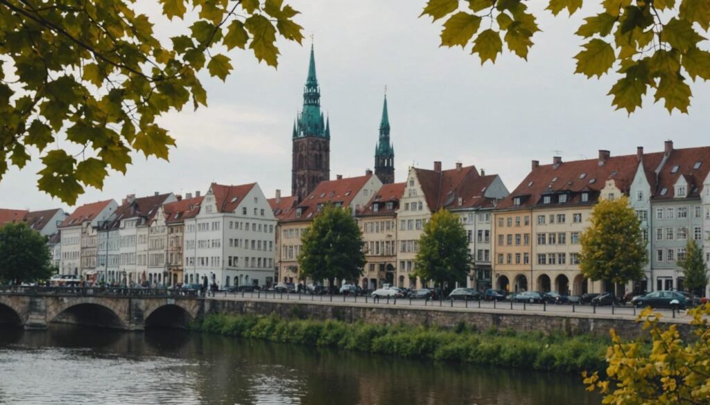 A scenic view of Braunschweig's historical buildings, highlighting their unique architecture and historical importance.